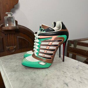 RARE Christian Louboutin Boltina 120 Green/Black Sneaker Heels size 39.5